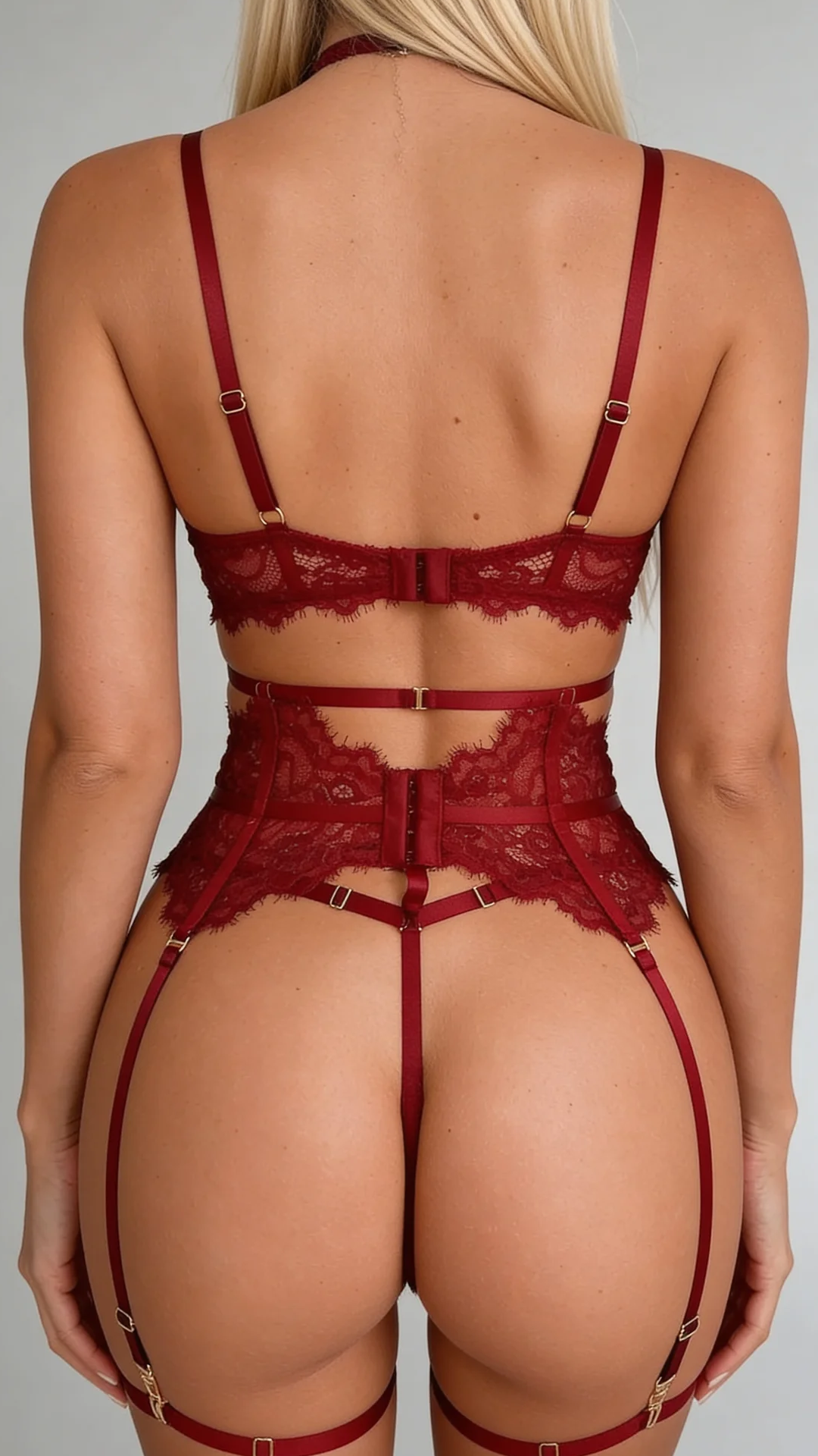 Sofia ensemble 4 pièces en dentelle avec porte-jarretelles