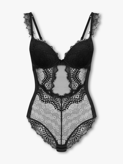Jolanda body en dentelle brodée à armatures